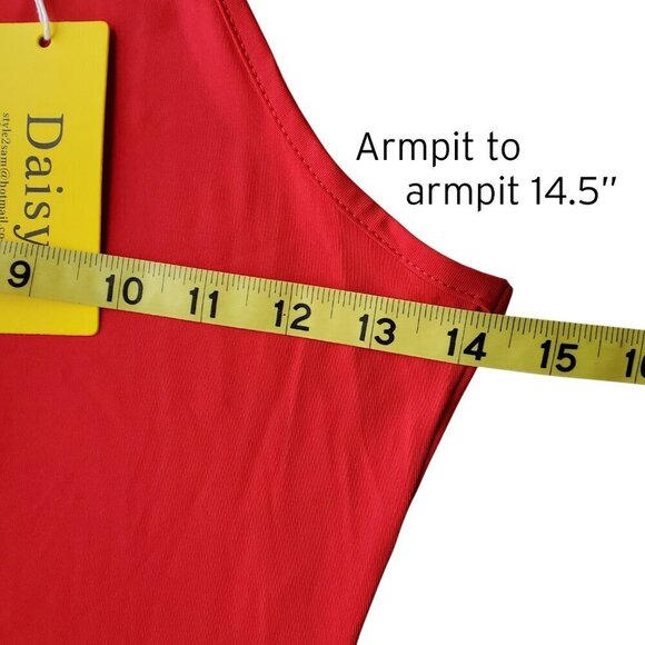 DAISY NWT Cherry Red High Neck Racerback Slit Sexy Maxi Dress BodyCon Size S - Picture 6 of 12